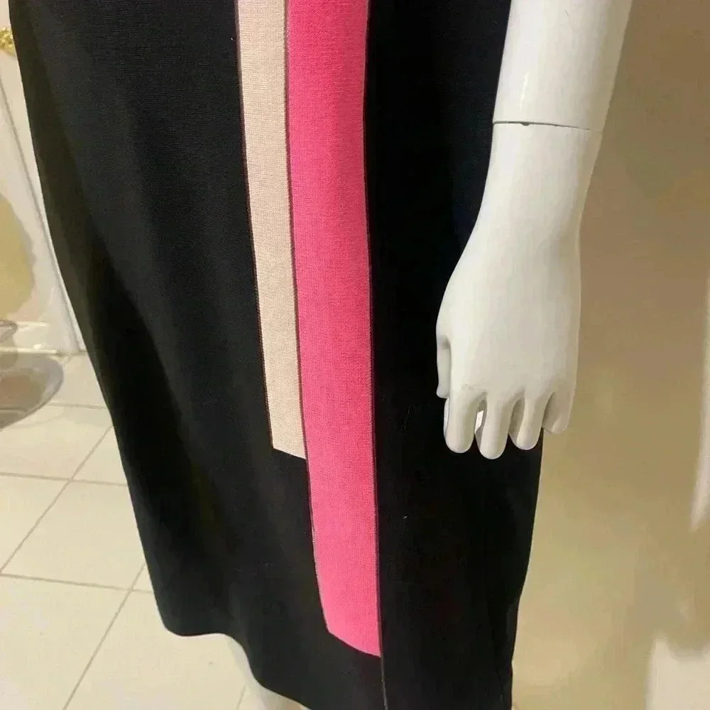 ST.John Cavier multi gorgeous dress,new with a tag black, pink & cream stripes - Picture 12 of 16